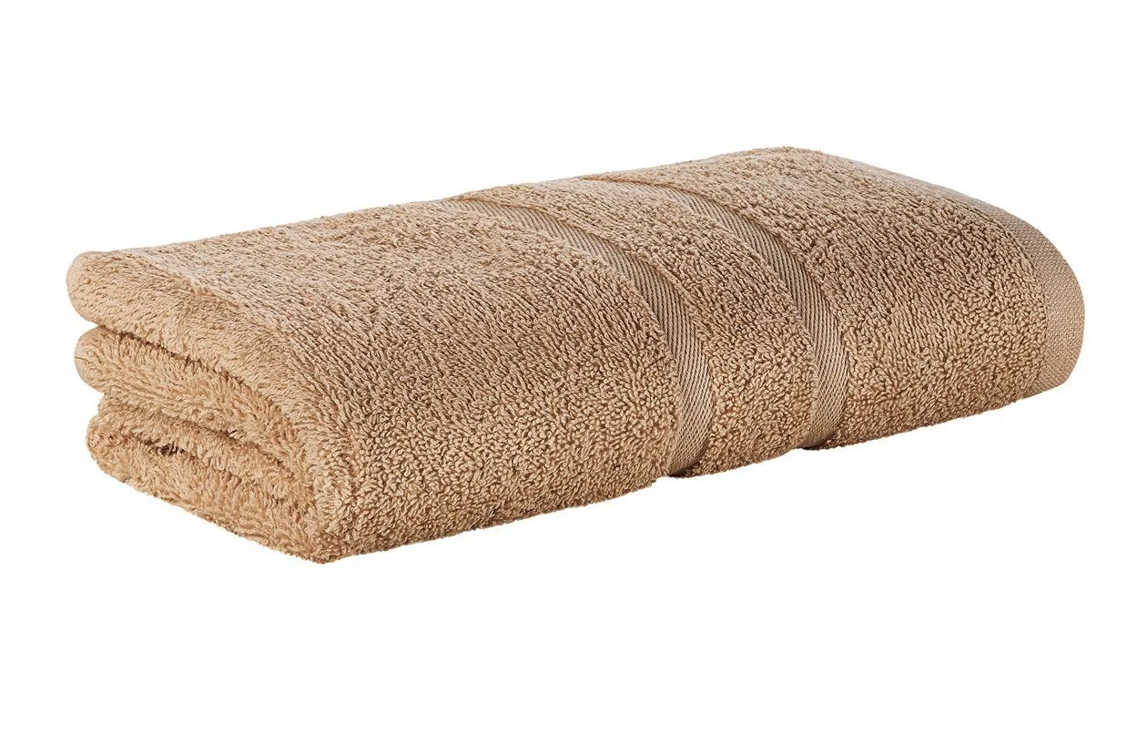 STICKANDSHINE Frottee-Handtücher – Hellbraun, 100% Baumwolle, 500 g/m²